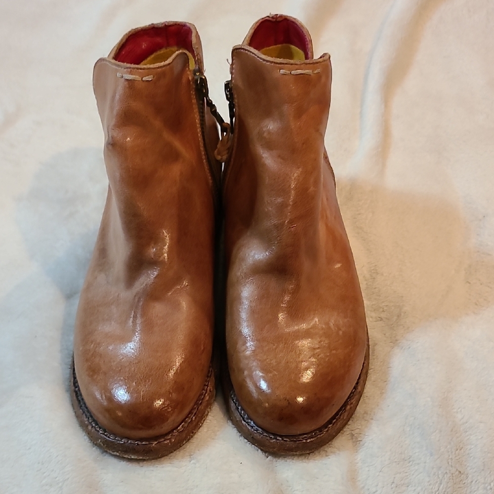 BED|STU Tan Yurisa Leather Booties